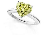 White gold Fancy Yellow Heart Cut Diamond Solitaire Ring with Six-Prong Setting and Classic Band_273