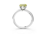 White gold Fancy Yellow Heart Cut Diamond Solitaire Ring with Six-Prong Setting and Classic Band_276