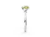 White gold Fancy Yellow Heart Cut Diamond Solitaire Ring with Six-Prong Setting and Classic Band_277