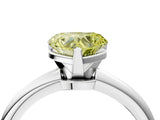 White gold Fancy Yellow Heart Cut Diamond Solitaire Ring with Six-Prong Setting and Classic Band_277