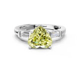 White gold Fancy Yellow Heart  Cut Diamond Solitaire Ring with Tapered Baguette Accents and Four-Prong Setting_87