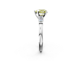 White gold Fancy Yellow Heart  Cut Diamond Solitaire Ring with Tapered Baguette Accents and Four-Prong Setting_89