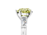 White gold Fancy Yellow Heart  Cut Diamond Solitaire Ring with Tapered Baguette Accents and Four-Prong Setting_92