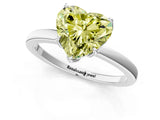 White gold Fancy Yellow Heart Cut Diamond Solitaire Ring with Thin Band and Prong Setting_16