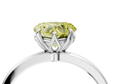 White gold Fancy Yellow Heart Cut Diamond Solitaire Ring with Thin Band and Prong Setting_19