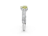 White gold Fancy Yellow Heart Cut Diamond Solitaire Ring with Three-Row Pavé Band and Four-Prong Setting_50