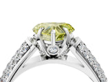 White gold Fancy Yellow Heart Cut Diamond Solitaire Ring with Three-Row Pavé Band and Four-Prong Setting_53