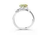 White gold Fancy Yellow Heart Cut Diamond Solitaire Ring with Twist Band and Four-Prong Setting_208