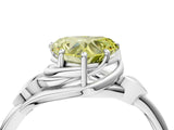 White gold Fancy Yellow Heart Cut Diamond Solitaire Ring with Twist Band and Four-Prong Setting_215