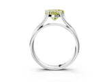 White gold Fancy Yellow Heart Cut Diamond Solitaire Twist Band Prong Setting Ring_112