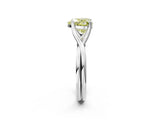 White gold Fancy Yellow Heart Cut Diamond Solitaire Twist Band Prong Setting Ring_117