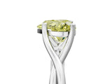 White gold Fancy Yellow Heart Cut Diamond Solitaire Twist Band Prong Setting Ring_120