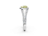 White gold Fancy Yellow Heart Cut Diamond Split Shank Halo Ring with Four-Prong Setting_89
