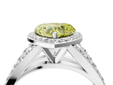White gold Fancy Yellow Heart Cut Diamond Split Shank Halo Ring with Four-Prong Setting_92