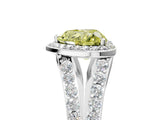 White gold Fancy Yellow Heart Cut Diamond Split Shank Halo Ring with Four-Prong Setting_92