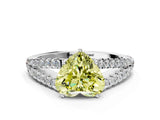 White gold Fancy Yellow Heart Cut Diamond Split Shank Pavé Engagement Ring with Four-Prong Setting_104