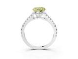 White gold Fancy Yellow Heart Cut Diamond Split Shank Pavé Engagement Ring with Four-Prong Setting_105
