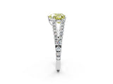 White gold Fancy Yellow Heart Cut Diamond Split Shank Pavé Engagement Ring with Four-Prong Setting_106