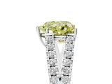 White gold Fancy Yellow Heart Cut Diamond Split Shank Pavé Engagement Ring with Four-Prong Setting_109