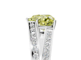 White gold Fancy Yellow Heart Cut Diamond Split Shank Ring with Pavé Band and Four-Prong Setting_80