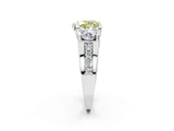 White gold Fancy Yellow Heart Cut Diamond Three-Stone Ring with Channel Set Band and Four-Prong Setting_82