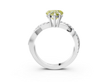 White gold Fancy Yellow Heart  Cut Diamond Twist Band Solitaire with Prong Setting_39