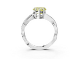White gold Fancy Yellow Heart  Cut Diamond Twisted Band Engagement Ring with Prong Setting_6