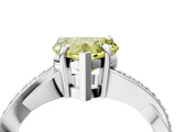 White gold Fancy Yellow Heart  Cut Diamond Twisted Band Engagement Ring with Prong Setting_7