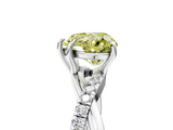White gold Fancy Yellow Heart  Cut Diamond Twisted Band with Pavé Setting and Four-Prong Setting_25