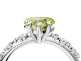 White gold Fancy Yellow Heart  Cut Diamond Vine Band with Four-Prong Setting_61