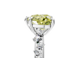 White gold Fancy Yellow Heart  Cut Diamond Vine Band with Four-Prong Setting_62