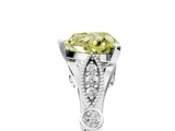 White gold Fancy Yellow Heart  Cut Diamond with Milgrain Marquise and Bezel Accents on a Solitaire Band with Prong Setting_204