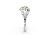 White gold Fancy Yellow Heart  Cut Double Halo Split Shank Diamond Ring with Prong Setting_51