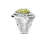 White gold Fancy Yellow Heart  Cut Double Halo Split Shank Diamond Ring with Prong Setting_54