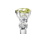 White gold Fancy Yellow Heart  Cut Five-Stone Prong Set Diamond Ring with Classic Band_32