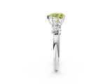 White gold Fancy Yellow Heart  Cut Five-Stone Prong Set Diamond Ring with Classic Band_33