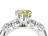 White gold Fancy Yellow Heart  Cut Five-Stone Prong Set Diamond Ring with Classic Band_35