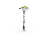 White gold Fancy Yellow Heart  Cut Halo Diamond Engagement Ring with Pave Band and Four-Prong Setting_30