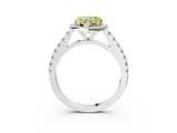 White gold Fancy Yellow Heart  Cut Halo Diamond Engagement Ring with Pave Band and Four-Prong Setting_31