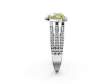 White gold Fancy Yellow Heart  Cut Halo Diamond Engagement Ring with Split Shank and Four-Prong Setting_22