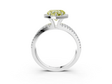White gold Fancy Yellow Heart  Cut Halo Diamond Engagement Ring with Split Shank and Four-Prong Setting_23