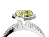 White gold Fancy Yellow Heart  Cut Halo Diamond Engagement Ring with Split Shank and Four-Prong Setting_24
