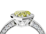 White gold Fancy Yellow Heart  Cut Halo Diamond Pave Band Ring with Four-Prong Setting_48