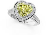 White gold Fancy Yellow Heart  Cut Halo Diamond Pave Band with Four-Prong Setting_38