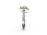 White gold Fancy Yellow Heart  Cut Halo Diamond Pave Band with Four-Prong Setting_39