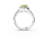 White gold Fancy Yellow Heart  Cut Halo Diamond Pave Band with Four-Prong Setting_40