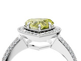 White gold Fancy Yellow Heart  Cut Halo Diamond Pave Band with Four-Prong Setting_41
