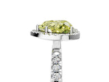 White gold Fancy Yellow Heart Cut Halo Diamond Pave Band with Prong Setting_5