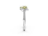 White gold Fancy Yellow Heart  Cut Halo Diamond Ring with Channel Set Band and Four-Prong Setting_34