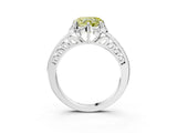 White gold Fancy Yellow Heart  Cut Halo Diamond Ring with Channel Set Band and Four-Prong Setting_35